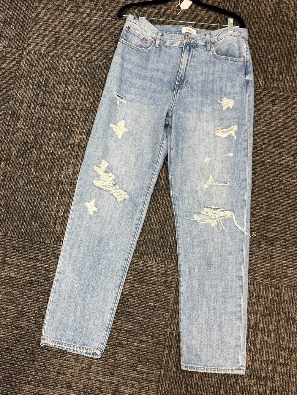 pistola Light Blue Distressed Boyfriend Jeans
